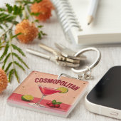 Cosmopolitan Cocktail Pink Martini Bar Decor キーホルダー (正面右)