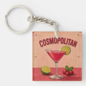 Cosmopolitan Cocktail Pink Martini Bar Decor キーホルダー (正面)