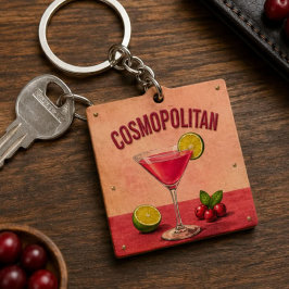 Cosmopolitan Cocktail Pink Martini Bar Decor キーホルダー