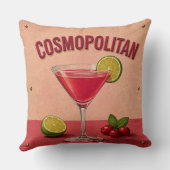 Cosmopolitan Cocktail Pink Martini Bar Decor クッション (裏面)
