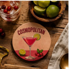 Cosmopolitan Cocktail Pink Martini Bar Decor コースター