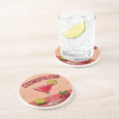 Cosmopolitan Cocktail Pink Martini Bar Decor コースター (側面)