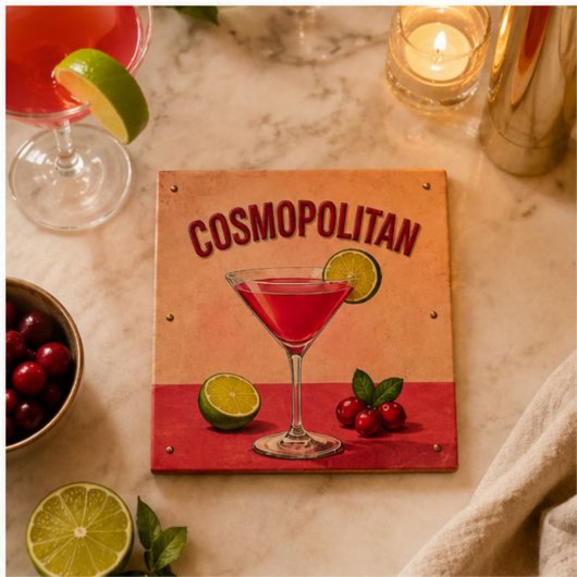 Cosmopolitan Cocktail Pink Martini Bar Decor タイル