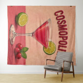 Cosmopolitan Cocktail Pink Martini Bar Decor タペストリー (インサイチュ(横))
