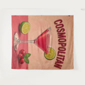 Cosmopolitan Cocktail Pink Martini Bar Decor タペストリー (正面(横))
