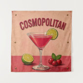 Cosmopolitan Cocktail Pink Martini Bar Decor タペストリー (正面)