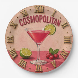 Cosmopolitan Cocktail Pink Martini Bar Decor ペーパープレート