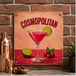 Cosmopolitan Cocktail Pink Martini Bar Decor ポスター
