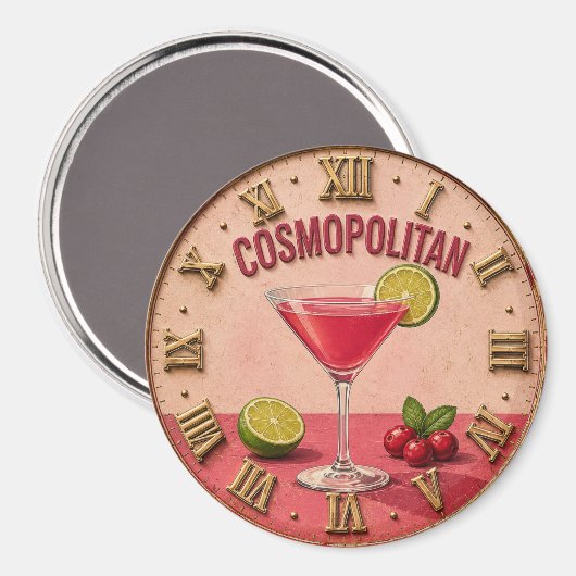 Cosmopolitan Cocktail Pink Martini Bar Decor マグネット (正面/裏面)