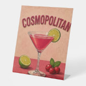Cosmopolitan Cocktail Pink Martini Bar Decor 台座サイン (正面)