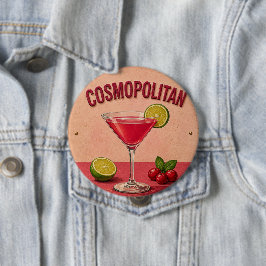 Cosmopolitan Cocktail Pink Martini Bar Decor 缶バッジ