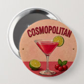 Cosmopolitan Cocktail Pink Martini Bar Decor 缶バッジ (正面&裏面)