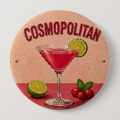 Cosmopolitan Cocktail Pink Martini Bar Decor 缶バッジ (正面)