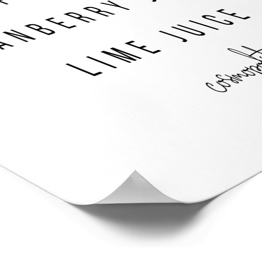 Cosmopolitan Cocktail Recipe ポスター (角)