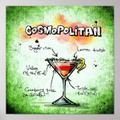 Cosmopolitan Cocktail recipe poster home decor ポスター (正面)