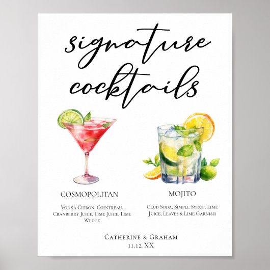 Cosmopolitan Mojitoシグネチャーカクテルメニュー ポスター (正面)
