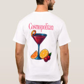 Cosmopolitan T-Shirt – Chic Pink Martini Cocktail Tシャツ (裏面)