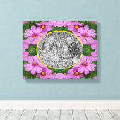 Cosmosデイジー花自分の写真を作成 キャンバスプリント (インサイチュ (ウッドフロア))