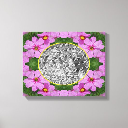 Cosmosデイジー花自分の写真を作成 キャンバスプリント (正面)