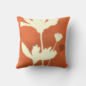 Cosmosフローラシルエット（オレンジ色の背景） クッション (裏面)