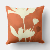 Cosmosフローラシルエット(オレンジ色の背景) クッション (裏面)