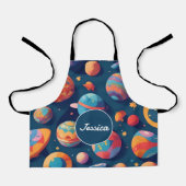 Cosmosモザイクカラフルパタパーソナライズされたーン エプロン (正面)