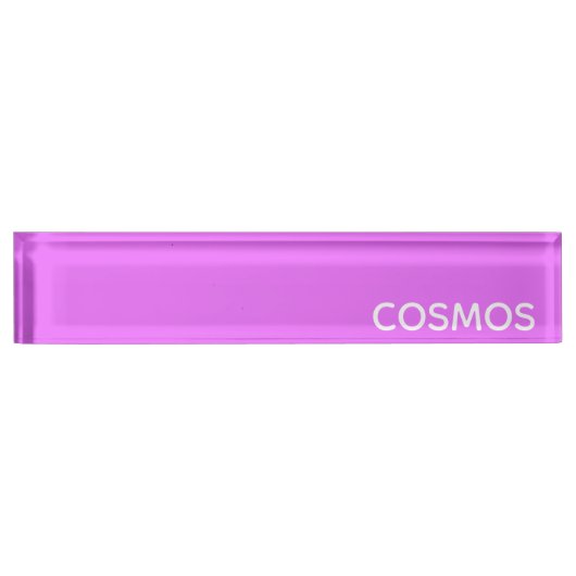 Cosmos紫色の色名 デスクネームプレート (正面)