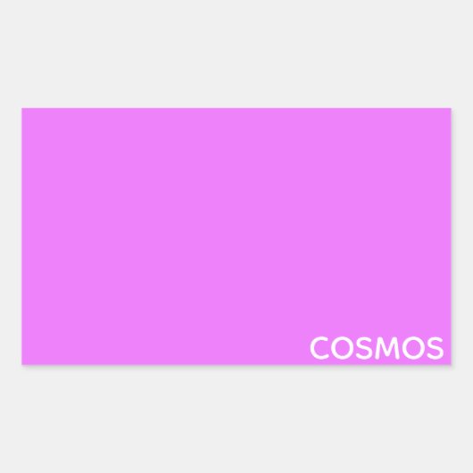 Cosmos紫色の色名 長方形シール (正面)