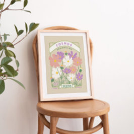 Cosmos花シードパケットポスター ポスター