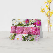 Cosmos花誕生日グリーティングカード カード (黄色い花)