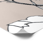 Cosmos花：植物性スケッチ模様。 ポスター (角)