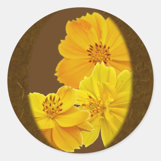 Cosmos花Dateを保存 ラウンドシール (正面)