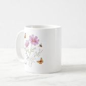 Cosmos Birth Month Flower コーヒーマグカップ (正面左)