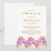 Cosmos Celebration of Life Funeral 招待状 (正面/裏面)