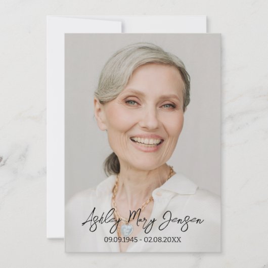 Cosmos Celebration of Life Photo Funeral 招待状 (正面)