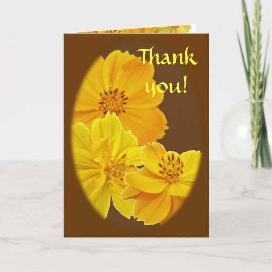 Cosmos (Cosmos sulphureus)花ありがとう サンキューカード (正面)