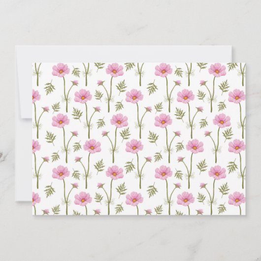 Cosmos Floral Botanical Note Card ノートカード (正面)