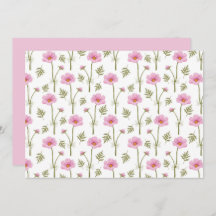 Cosmos Floral Botanical Note Card