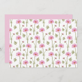 Cosmos Floral Botanical Note Card ノートカード