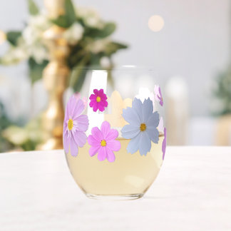 Cosmos Flowers Drinkware Set ステムなしワイングラス