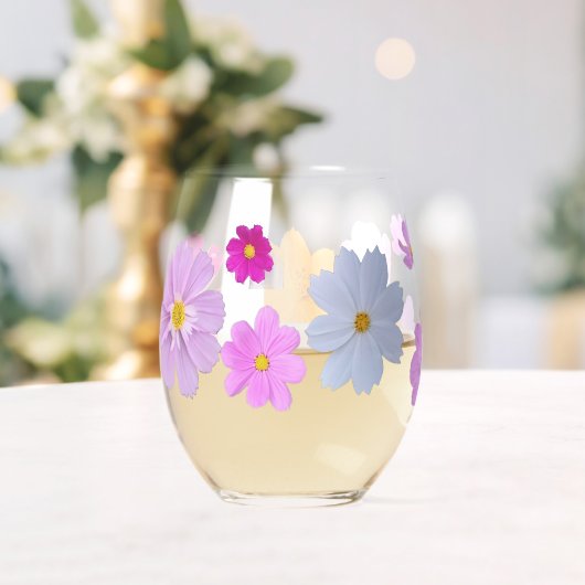 Cosmos Flowers Drinkware Set ステムなしワイングラス (インサイチュ (ウェディング))