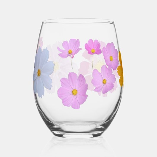 Cosmos Flowers Drinkware Set ステムなしワイングラス (左)