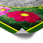 Cosmos Flowers Frame自分の写真を作成 ポスター (角)