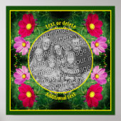 Cosmos Flowers Frame自分の写真を作成 ポスター (正面)