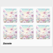 Cosmos Flowers & Quote スクエアシール (シート)