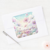 Cosmos Flowers & Quote スクエアシール (封筒)