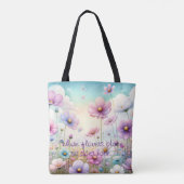 Cosmos Flowers & Quote トートバッグ (裏面)