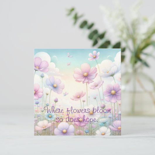 Cosmos Flowers & Quote Card (スタンド正面)