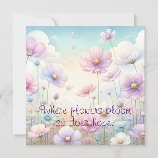Cosmos Flowers & Quote Card (正面)