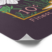 Cosmos Flowers Seed Packet Poster (深い紫) ポスター (角)